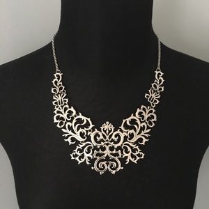 Silver Filigree/Scroll Necklace - 20”
